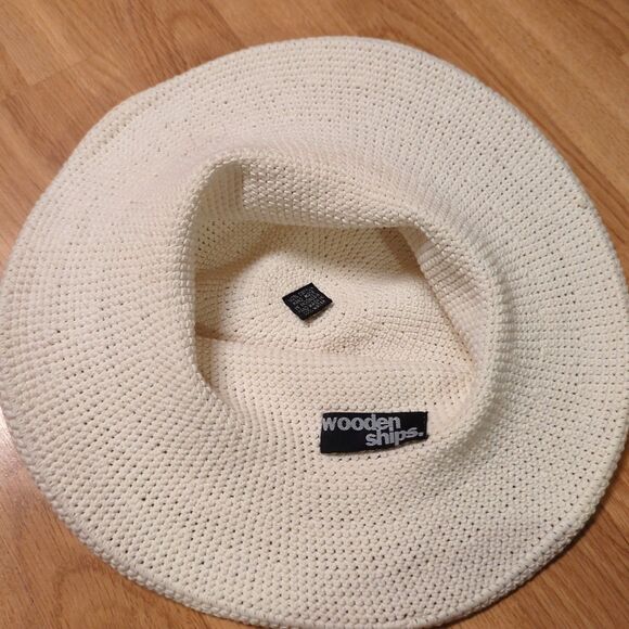 Wooden Ships Sun Hat Beige Cotton Floppy Summer Beach Coastal - Picture 4 of 6